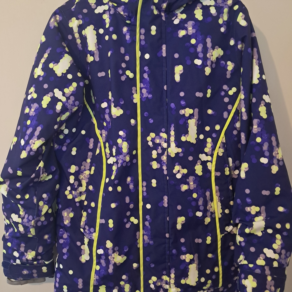 Under Armour Kids Britton Ski Jacket with Purple and Yellow Pattern